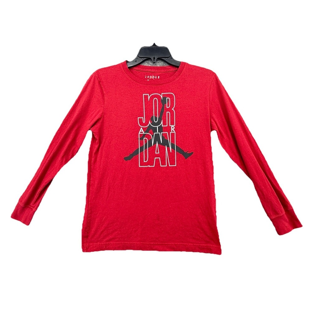 Jordan Boys L 12-13 Yrs Long Sleeve T Shirt‎ Crewneck Active Red Jumpman
